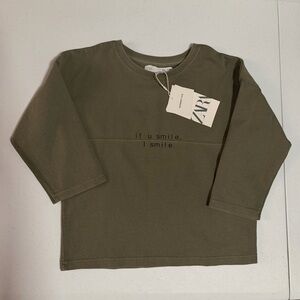 Zara Kids Khaki Long Sleeve Tee
